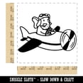 thumbnail image 2 of Elephant Flying an Airplane Plane Square Rubber Stamp Stamping Scrapbooking Crafting - Medium 1.75in, 2 of 7