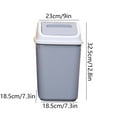 thumbnail image 5 of PPgejGEK Bathroom Trash Can with Flip Lid 10L 12.8x7.3x7.3 Inch Small Press Top Wastebasket Odor Locking for Toilet Office Bedroom Living Room Thickened Plastic Green Gray, 5 of 9