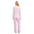 thumbnail image 5 of GLOBAL Women's Flannel Pajama Sets Knit Top Flannel Pants Sleepwear Long-Sleeve Top & Bottom, Size S-3XL, 5 of 5
