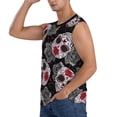thumbnail image 3 of PAYOHTO Men's Sleeveless Shirts Gym Tank Top with Gothic Skulls Roses Thorns Devilish Design, 3 of 8