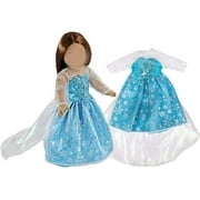 Dress Along Dolly Elsa Frozen Inspired Doll Outfit - Snowflake Queen Dress - Premium HandmadeÂ Clothes Costume for American 18" Girl Dolls - Premium Apparel