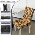 thumbnail image 6 of TSOVTHRID Sunflower Leopard Print Quilted Dining Chair Slipcovers Stretch Comfy Chair Seat Covers Washable Removable Seat Cushion Covers with Detachable Strap, Set of 4, 6 of 7