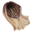 thumbnail image 3 of Mid-length straight wig, color gradient, gradient highlights, short cut, fake hair, for women, daily wear, 3 of 3