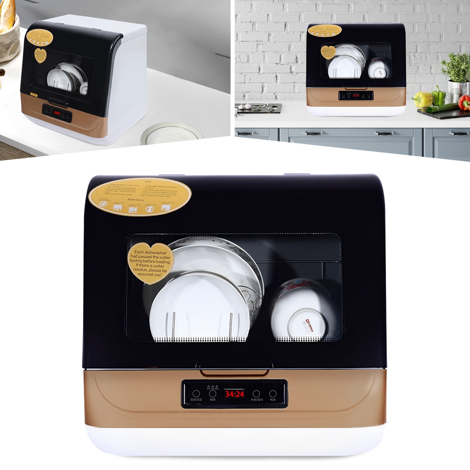 Compact Countertop Dishwasher Portable Mini Dish Washer 4 Washing Programs 110V