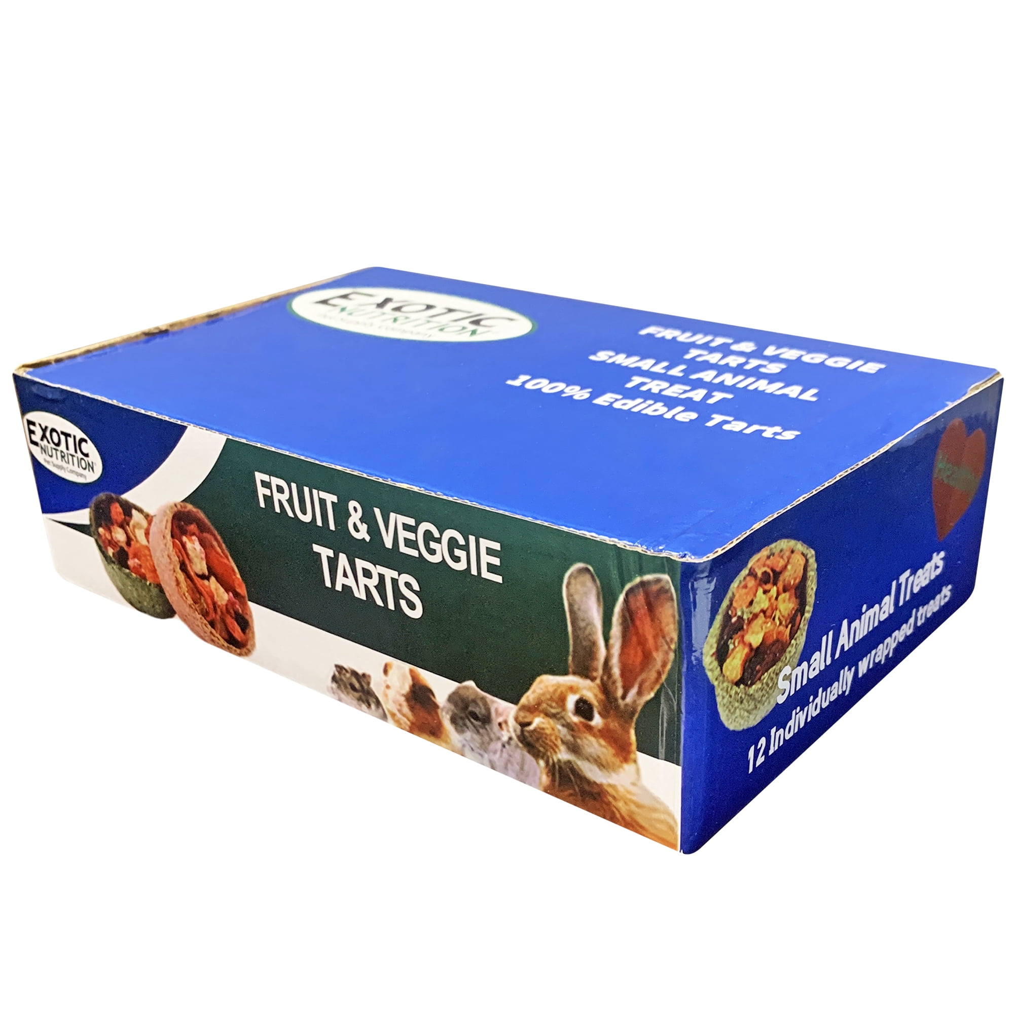 Exotic Nutrition Fruit & Veggie Tarts (12pk) - Delicious Healthy Treat for Guinea Pigs, Chinchillas, Rabbits, and Small Animals