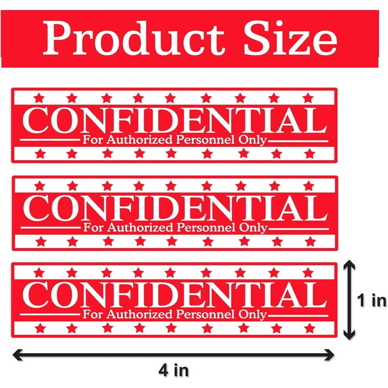 Red Confidential Sticker File Folder Chart Labels 1 X 4 Inch - Confidential Tamper Evident Stickers Top Secret Stickers Confidential Labels File Handling Instructions Stickers Labels 250 Pcs
