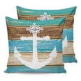 thumbnail image 7 of Vintage Teal Blue Brown Wood Board Outdoor Pillow Covers Waterproof Throw Pillow Cover 18x18in Set of 2,Square Decorative Pillowcases Cushion Case for Patio Sofa Couch,Beach Weathered Wooden Plank, 7 of 7