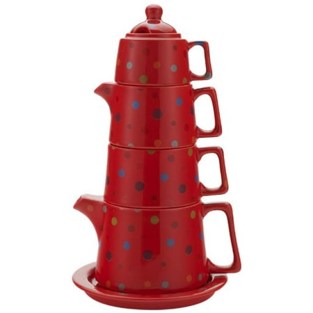 Classic Coffee & Tea Tower Tea Set, Red Polka Dot - Walmart.ca