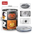 thumbnail image 4 of 12oz Coffee Tumblers Halloween Icons Collage Pattern Stainless Steel Vacuum Insulated Travel Tumbler Coffee Cups Mug with Lid and Straw with Cleaning Brush for Cold & Hot Drinks, 4 of 5