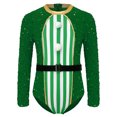 thumbnail image 5 of TiaoBug Long Sleeve Ballet Leotards for Girls Gymnastics Dancewear Christmas Elf Costume Green 16, 5 of 7