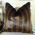 thumbnail image 1 of Thomas Collection Light And Dark Brown Mink Faux Fur Throw Pillow - 17424, 1 of 4