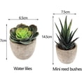 thumbnail image 3 of 6 piezas de plantas suculentas artificiales en macetas naturales, pequeñas plantas artificiales, decoración del hogar para su hogar, oficina, 3 of 4