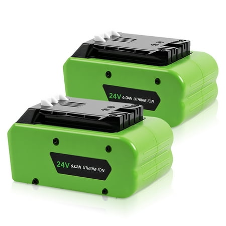 

Jialitt 2Pack 24V 6.0Ah Replacement Battery for Greenworks Battery 29842 29852 Fit for 24V Cordless Power Tools Lithium-Ion Battery G24 G24B2 G24B3 24352 29842 29852