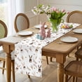 thumbnail image 4 of Grey Bunny Easter Table Runner 120 Inches Long for Kitchen Dining, Spring Summer Botanical Farmhouse Dresser Scarf Farmhouse, Dining Table Decorations for Wedding/Parties, 13 x 120 In, 4 of 8