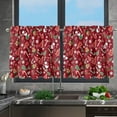 thumbnail image 3 of Christmas Decor Curtain Tiers 24 inch,2 Panels Kitchen Tiers Red Half Window Sheer Curtains for Windows/Bathroom/Cafe/Living Room, 3 of 6