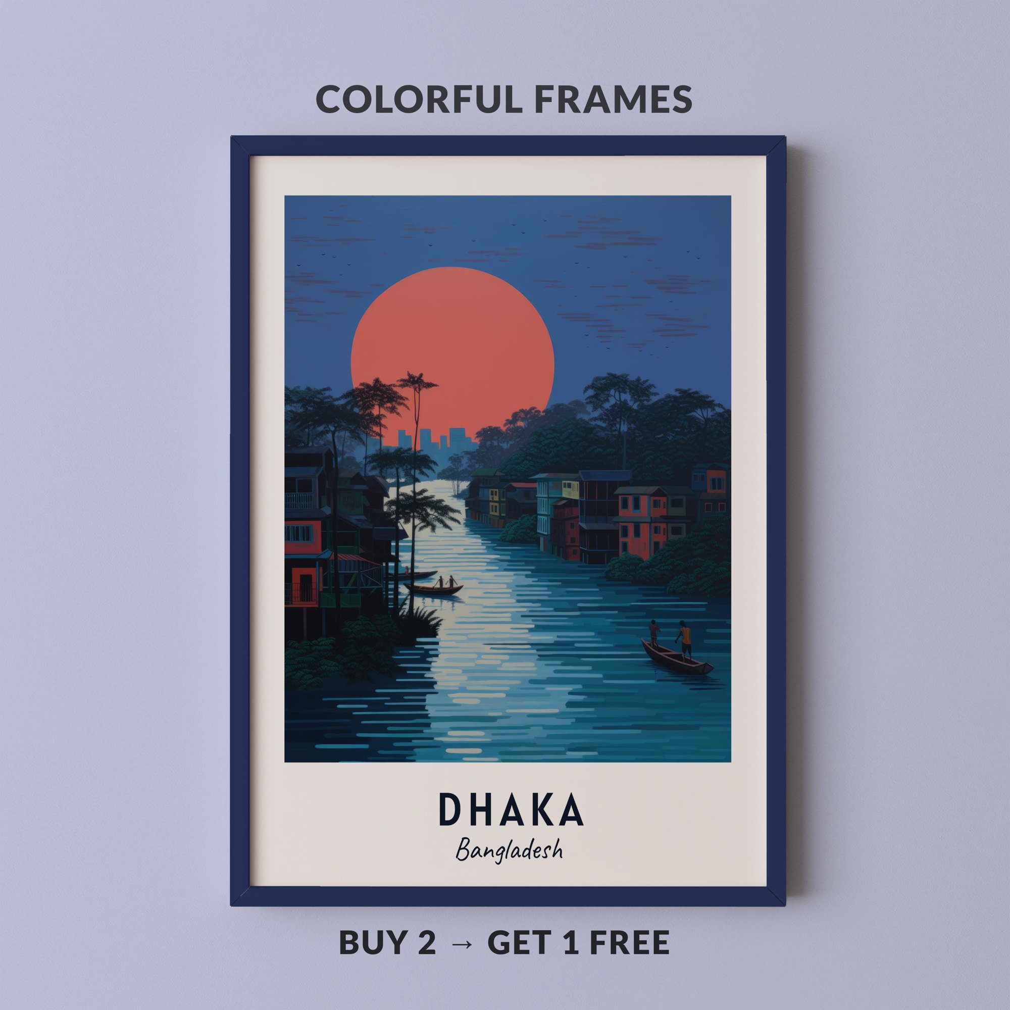 Dhaka Travel Bangladesh City Cityscape Poster , Poster Print Only