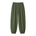 thumbnail image 5 of Womens Wide Leg Balloon Pants Casual Trendy Elastic Waist Wide Leg Harem Pants Baggy Pleated by Yigetop Green S, 5 of 7