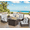 Gray, variant on GAILDON 5-Piece Patio Furniture Set with Glass Table, Outdoor Sectional Rattan, All-Weather Cushions, Red