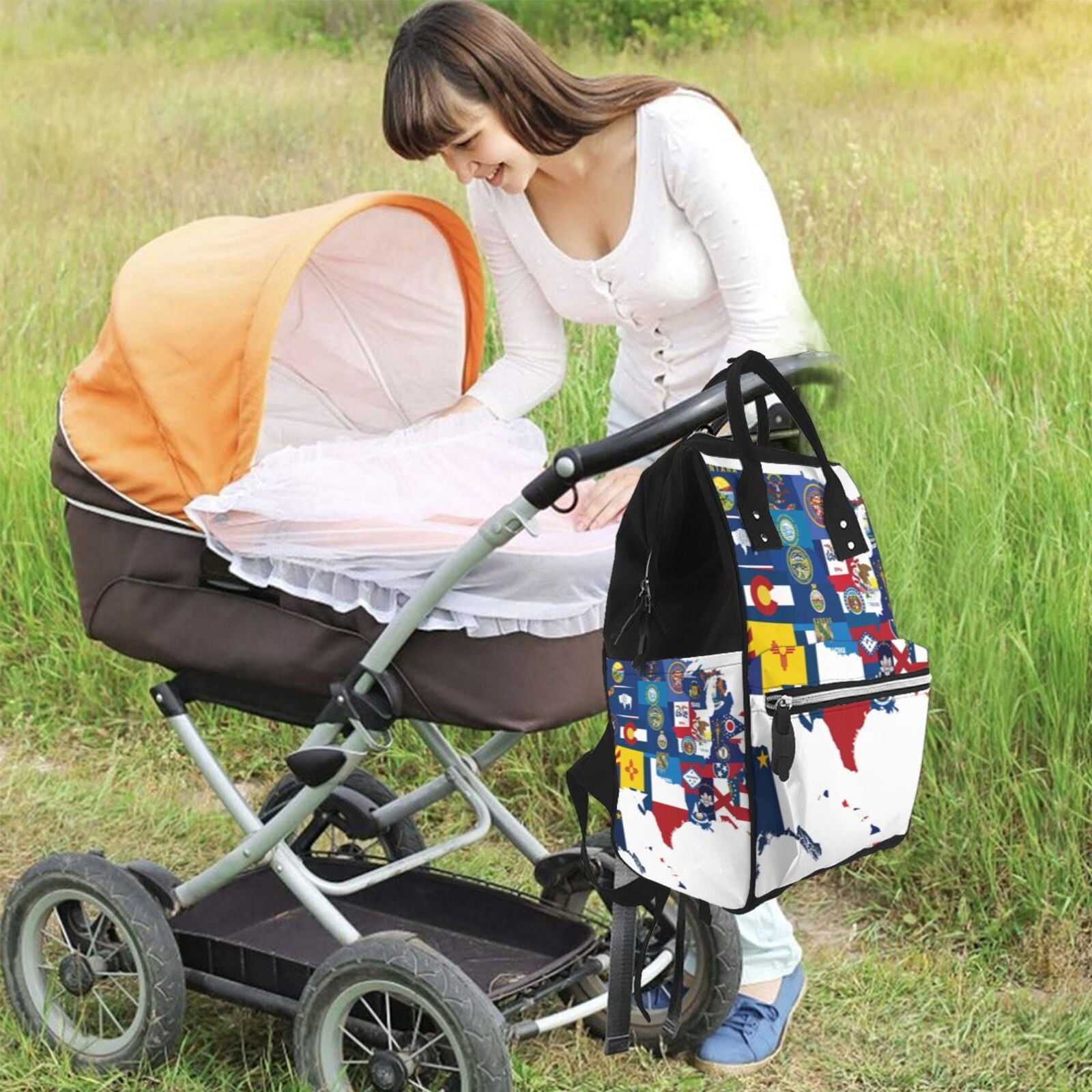 Defioc The Map Of United States for Baby Diaper Bag Backpack - Baby Bag for Boys & Girls - Diaper Backpack - Large Travel Diaper Bags- Baby Registry Search & Shower Gifts