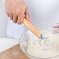 thumbnail image 6 of Danish Dough Whisk Stainless Steel Flour Mixer with Wooden Handle for Baking Bread Pizza and Kneading Tool, 6 of 7