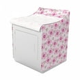 thumbnail image 2 of Floral Washer Cover, Pink Blossoms with Dotted Petals and Leaves Girlish, Waterproof Dustproof Decorative Fabric, 29" x 28" x 40", Pale Pink Magenta, by Ambesonne, 2 of 3