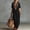 Black, variant on Morttic Women's Embroidered V-Neck Short Sleeve Maxi Dress – Solid Color with Pocket, Boho Summer Vacation Outfit Olive Green,XXXL