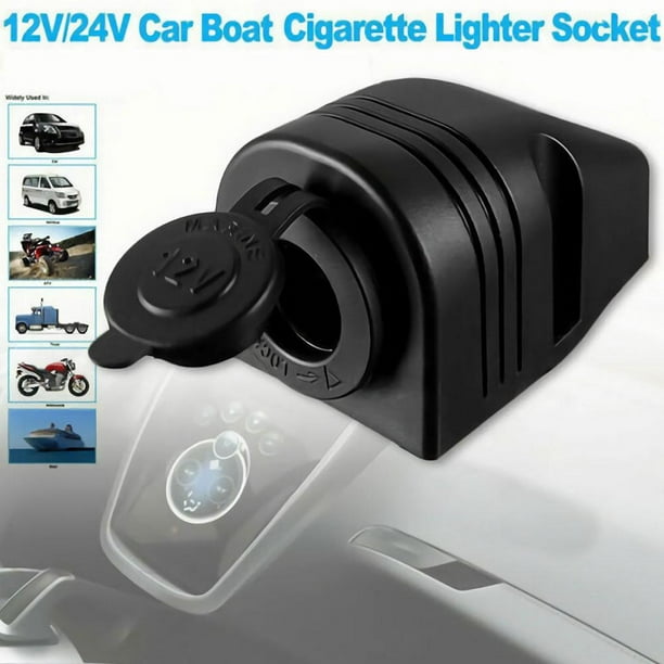boat cigarette lighter Socket Car Marine Motorcycle ATV RV Lighter Socket Power Outlet Socket Receptacle 12V Waterproof Plug by ZHSMS : Automotive Can be installed vertically QC 3.0 USB Outlet 12V