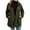 Army Green, variant on ​Women's Mid-Length Cable Knit Hooded Coat - Relaxed Fit Zip Front Cardigan Winter Jacket​