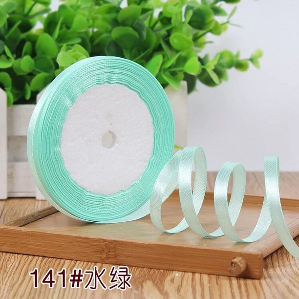 Caliente 1/4 "6mm 25 yardas cinta de satén de seda blanca decoración para fiesta de boda envoltura de regalo ropa de Navidad costura y cinta de regalo de tela