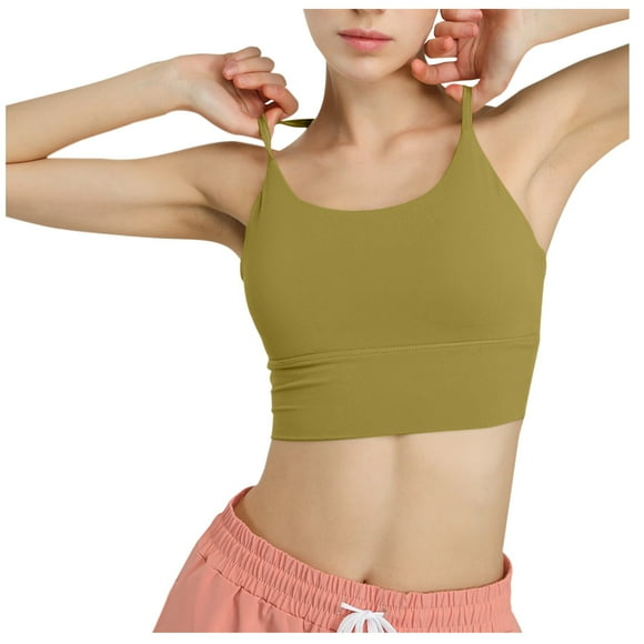 Sports Bras for Women, Bras for Women, Womens Solid Round Neck Casual Sports Tank Sleeveless Backless Top Yoga Womens Sport Bra