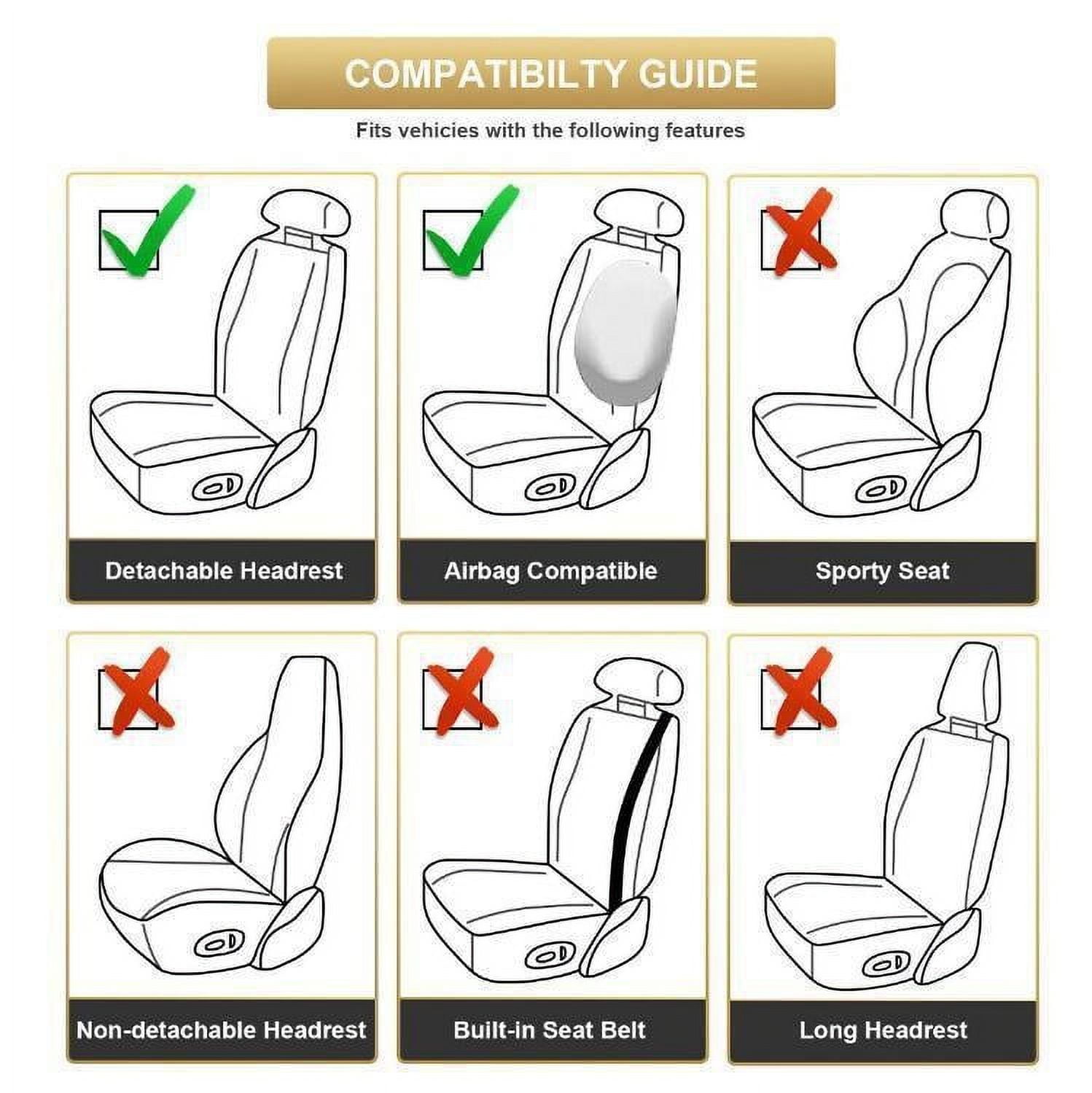 Luxury Breathable Car Seat Covers, Universal 5D PU Leather Front Seat Protectors Compatible with Airbag Protector for Most Cars SUVs Trucks（Red,1PC）