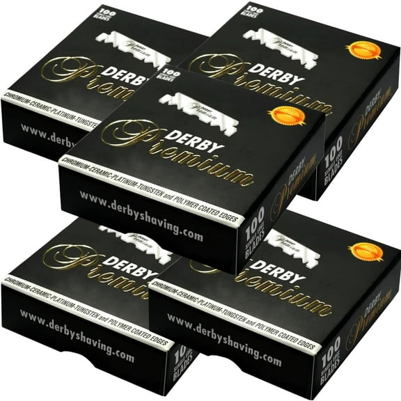 500 "Derby Premium" Single Edge Razor Blades for straight razor