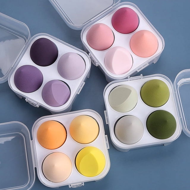 Gotas de calabaza, maquillaje de belleza oblicua, huevos de maquillaje secos y húmedos, huevo de maquillaje de doble uso, cojín de aire, esponja, borla para polvos