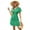 Green, variant on IBTOM CASTLE Women Short Sleeve Hollow Out Mini Dress Summer Casual Ruffle A-Line V Neck Sundress Beach Lace Vacation Dress S Black