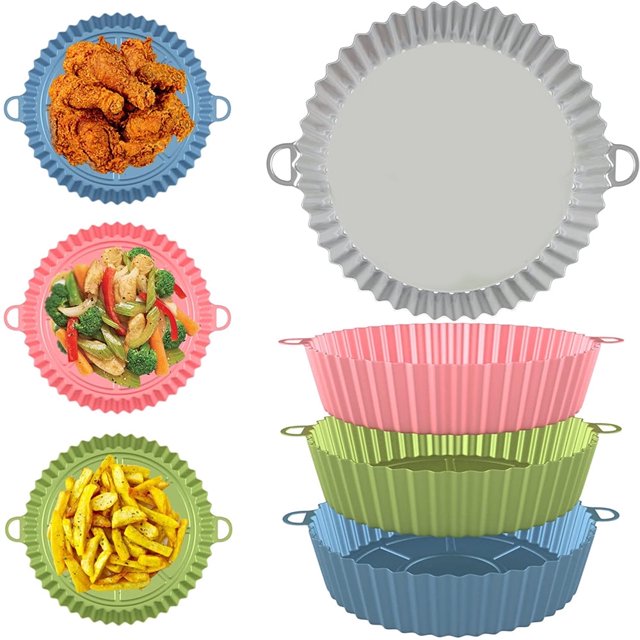 YOPTOP 4 Pack Re-usable Air Fryer Liners Air Fryer Accessory Liners are Compatible with Ninja, Tower, Daewoo, & More