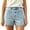 #H-Light Blue, variant on Stretch Jean Shorts for Women with 2 Patch Pockets High Waist Slim Fit Summer Denim Shorts,Light Blue,Size S