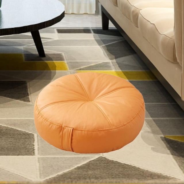 Almohada redondo almohada de almohada almohada de almohada de meditación cómoda almohada para el piso para el sofá balcón de la oficina sala de Naranja