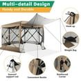 thumbnail image 4 of COBIZI 12'x12 Pop Up Gazebo 6-Sided Screen House Tent for Camping, Outdoor Instant Stargazing Gazebo Canopy with Awning 2.0, Portable Hub Tent with Netting, Screen Tent for Outdoor, Backyard, Khaki, 4 of 13