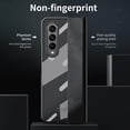 thumbnail image 6 of MonsDirect for 7.6 inch Samsung Galaxy Z Fold 3 5G 2021 Case, Clear Plating Frame Hard PC Back Shell With Screen Protector, Slim Anti-Drop Free Folding Hinge Protection for Galaxy Z Fold 3, Black, 6 of 7
