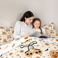 thumbnail image 4 of Homewish Coquette Bow Ghost Twin Comforter Sets for Kids, Pumpkin Orange Skull Daisy Bat Bedding Set, Halloween Reversible, 2pcs, 1 Comforter and 1 Pillowcase, 4 of 6