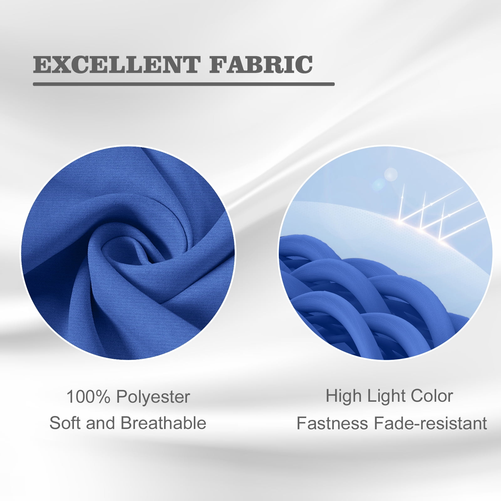 Aoodor Outdoor Chair Cushion W21'' x D21'', Fade-resistant Polyester Chair Pads with Invisible Zipper & Adjustable Ties, Navy Blue, Set of 4