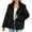 Black, variant on CharmCyan Women's Winter Fashion Casual Lapel Plush Mid-length Coat Black L