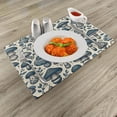 thumbnail image 2 of Ambesonne Mushroom Place Mats Set of 4, Bicolour Boho Woodland Art, Standard Size, Ivory and Slate Blue, 2 of 5