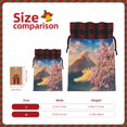 thumbnail image 3 of Rocae Cherry Blossoms Print Christmas Drawstring Linen Gift Bag with Drawstrings Treat Bag Goody Present Bags for Christmas Party Favor, 3 of 8