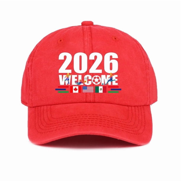 Gorra de fútbol de la Copa del Mundo 2026 para hombres y mujeres – EE. UU., Canadá, México, gorra de fútbol anfitriona con correa ajustable para aficionados y días de partido