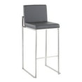 thumbnail image 4 of LumiSource Fuji High Back 30" Fixed-Height Barstool - Set of 3, 4 of 6