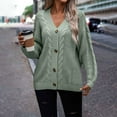 thumbnail image 4 of Fall Cardigans for Women Fashion Women Winter Solid Color Button Casual Long Sleeve Long Sweater Coat Cardigan Blouse Tops Plus Size Cardigan on Clearance, 4 of 8