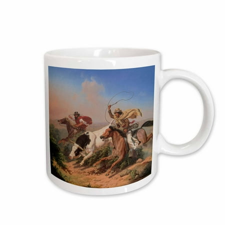 

3dRose Vaqueros Roping a Steer by Charles Christian Nahl American West Ceramic Mug 15-ounce