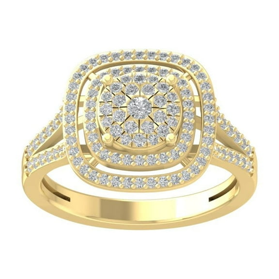 ARAIYA FINE JEWELRY 10K White Gold Lab-Grown Diamond Engagement Ring (5/8 cttw Round-shape Lab-Grown Diamonds (D-F Color, VS Clarity) Size 10