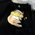 thumbnail image 4 of TrendOFT Cute Cat Embroidery Hoodies for Women Teen Girls Preppy Y2K Long Sleeve Oversized Animal Sweatshirt Top Black M, 4 of 5